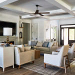 Great room custom home Naples Florida classic coastal lakefront neutral interiors